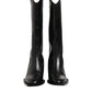 Dolce & Gabbana Black Leather Over The Calf Biker Boots Shoes