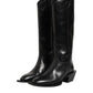 Dolce & Gabbana Black Leather Over The Calf Biker Boots Shoes