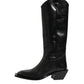 Dolce & Gabbana Black Leather Over The Calf Biker Boots Shoes