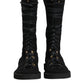 Dolce & Gabbana Black Alpaca Wool Suede Mid Calf Boots Shoes