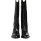 Dolce & Gabbana Black Leather Over The Calf Biker Boots Shoes