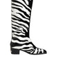 Dolce & Gabbana Black White Zebra Over The Calf Boots Shoes