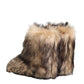 Dolce & Gabbana Brown Faux Skim Ski Fur Men Short Boots Shoes