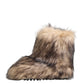 Dolce & Gabbana Brown Faux Skim Ski Fur Men Short Boots Shoes