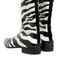 Dolce & Gabbana Black White Zebra Leather Mid Calf Boots Shoes