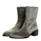 Dolce & Gabbana Gray Cotton Velvet Mid Calf Short Boots Shoes