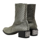 Dolce & Gabbana Gray Cotton Velvet Mid Calf Short Boots Shoes