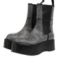 Dolce & Gabbana Black Crystal Strass Mid Calf Short Boots  Shoes