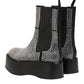 Dolce & Gabbana Black Crystal Strass Mid Calf Short Boots  Shoes