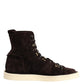 Dolce & Gabbana Brown Suede Lace Up Ankle Short Boots Shoes