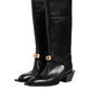 Dolce & Gabbana Black Logo Plaque Over The Calf Boot Shoes