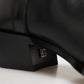 Dolce & Gabbana Black Logo Plaque Over The Calf Boot Shoes