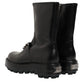 Dolce & Gabbana Black Logo Plaque Mid Calf Biker Boots Shoes