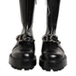 Dolce & Gabbana Black Logo Plaque Mid Calf Biker Boots Shoes