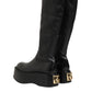 Dolce & Gabbana Black Logo Plaque Over The Calf Boots Shoes
