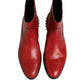 Dolce & Gabbana Red Studded Chelsea Short Ankle Boots Shoes
