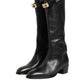 Dolce & Gabbana Black Logo Plaque Over The Calf Boots Shoes