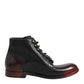 Dolce & Gabbana Black Red Lace Up Short Ankle Boot Shoes