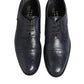 Daniele Alessandrini Blue Leather Wingtip Lace-up Formal Derby Shoes