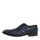 Daniele Alessandrini Blue Leather Wingtip Lace-up Formal Derby Shoes
