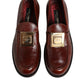 Dolce & Gabbana Brown Leather Logo Slip On Men Dress Shoes