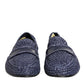 Dolce & Gabbana Blue Woven Leather Slip On Loafers Men Shoes