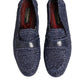 Dolce & Gabbana Blue Woven Leather Slip On Loafers Men Shoes