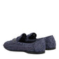 Dolce & Gabbana Blue Woven Leather Slip On Loafers Men Shoes
