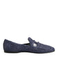 Dolce & Gabbana Blue Woven Leather Slip On Loafers Men Shoes