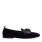 Dolce & Gabbana Purple Suede Cotton Bow Slip On Loafers Shoes
