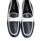 Dolce & Gabbana White Blue Leather Slip On Loafers Men Formal Shoes