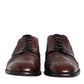 Dolce & Gabbana Bordeaux Leather Lace Up Dress Derby Shoes