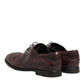 Dolce & Gabbana Bordeaux Leather Lace Up Dress Derby Shoes