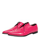 Dolce & Gabbana Pink Patent Leather Lace Up Dress Derby Shoes