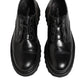Dolce & Gabbana Black Leather Lace Up Derby Men Dress Shoes