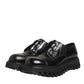 Dolce & Gabbana Black Leather Lace Up Derby Men Dress Shoes