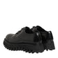 Dolce & Gabbana Black Leather Lace Up Derby Men Dress Shoes