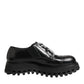 Dolce & Gabbana Black Leather Lace Up Derby Men Dress Shoes