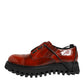Dolce & Gabbana Brown Red Leather Lace Up Derby Dress Shoes