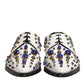 Dolce & Gabbana White Leather Crystals Embellished Dress Shoes