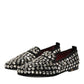 Dolce & Gabbana Black Suede Crystals Loafers Men Dress Shoes