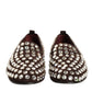 Dolce & Gabbana Bordeaux Suede Crystals Loafers Dress Shoes