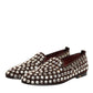 Dolce & Gabbana Bordeaux Suede Crystals Loafers Dress Shoes