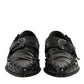 Dolce & Gabbana Black Embellished Dress Monk Strap Shoes
