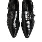 Dolce & Gabbana Black Embellished Dress Monk Strap Shoes