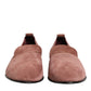 Dolce & Gabbana Pink Suede Loafers Formal Men Dress Shoes