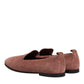 Dolce & Gabbana Pink Suede Loafers Formal Men Dress Shoes
