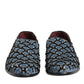 Dolce & Gabbana Blue Velvet Crystal Detailing Loafer Men Shoes