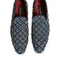 Dolce & Gabbana Blue Velvet Crystal Detailing Loafer Men Shoes