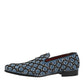 Dolce & Gabbana Blue Velvet Crystal Detailing Loafer Men Shoes